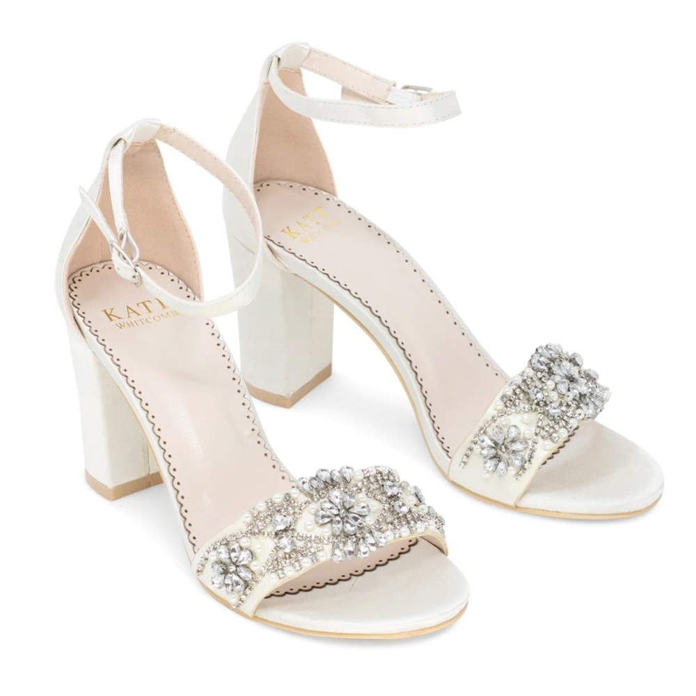 Kate Whitcomb 7.5 Lucy Ivory Wedding Block Heels